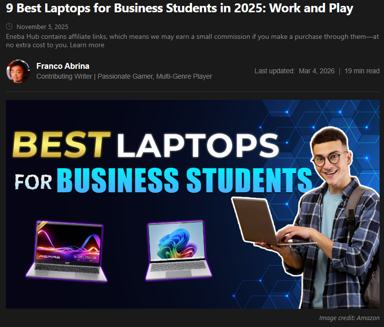 Best Laptops for Business Students (2025)